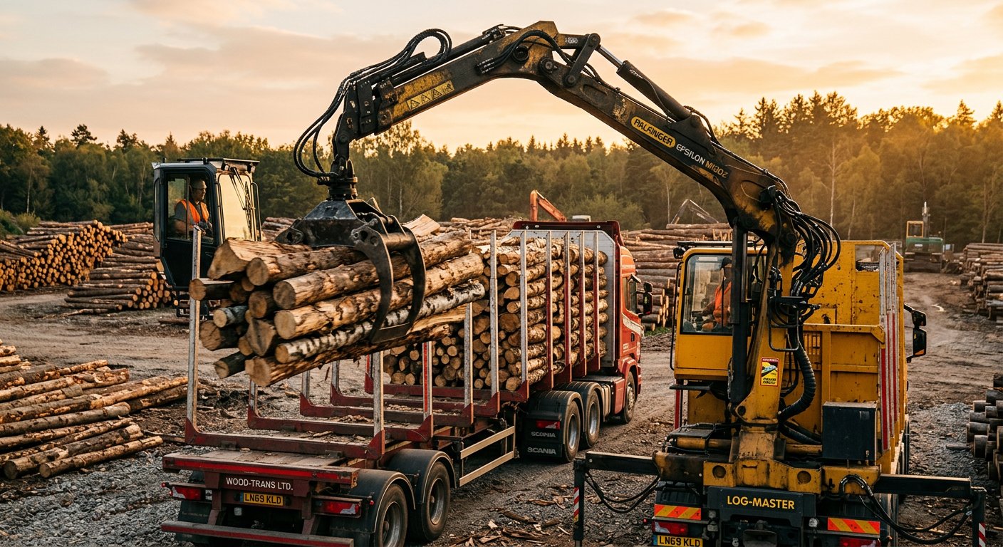 Загрузка дров манипулятором
